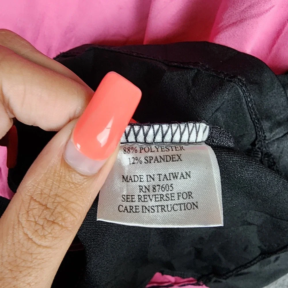 Ryka T-Shirt Womens 2X Athleisure Pink Black Colorblock Logo EUC